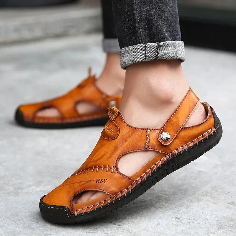 Premium orthopedische leren comfortsandalen voor heren