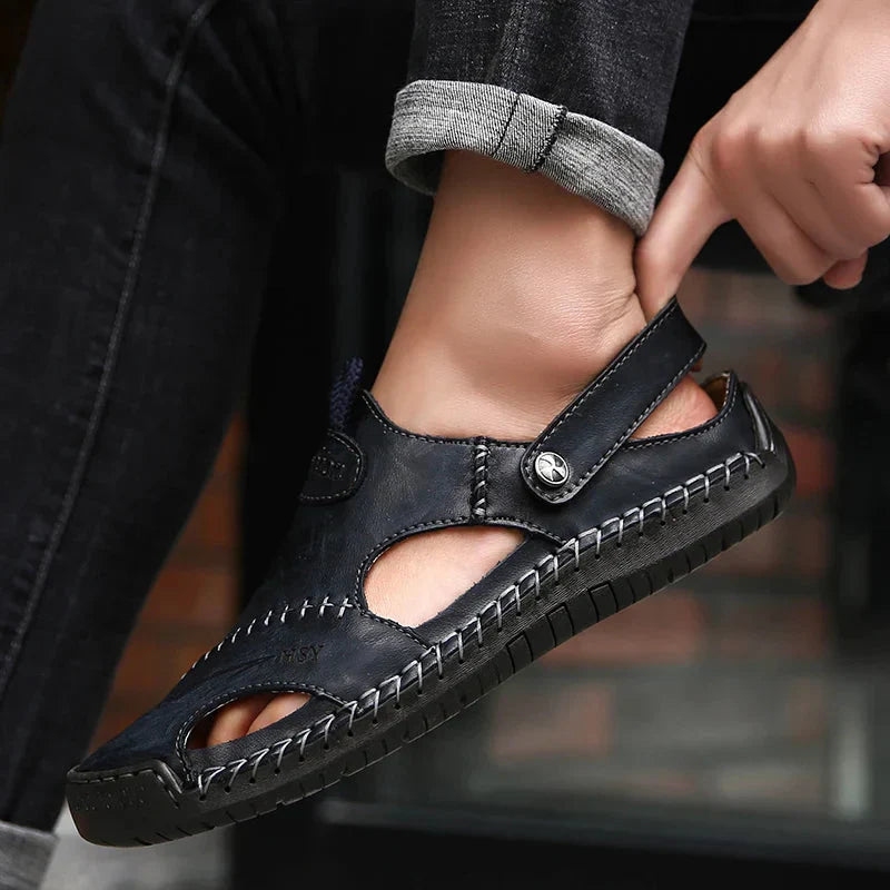 Premium orthopedische leren comfortsandalen voor heren