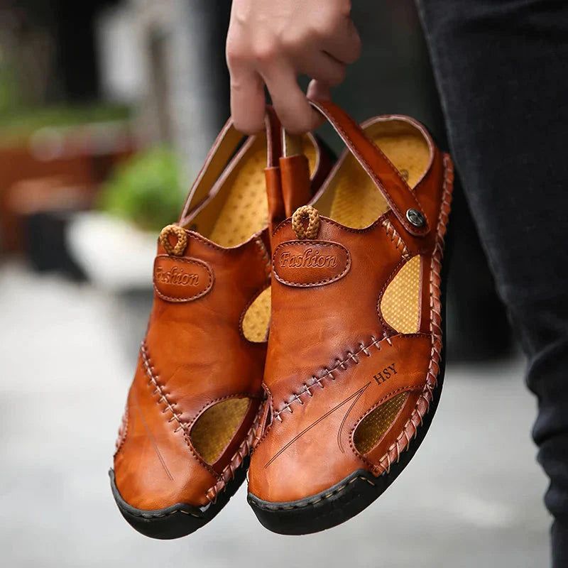 Premium orthopedische leren comfortsandalen voor heren