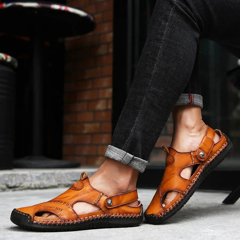 Orthopedische leren sandalen • Colosy