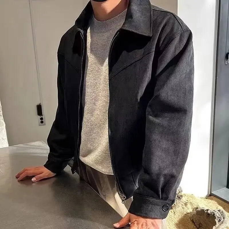 Wildlederjacke für Herren mit Reißverschluss | Colosy