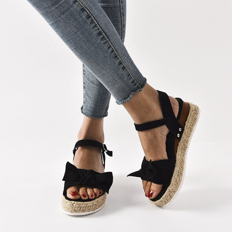Sandale Damen Keilabsatz Leopard Colosy