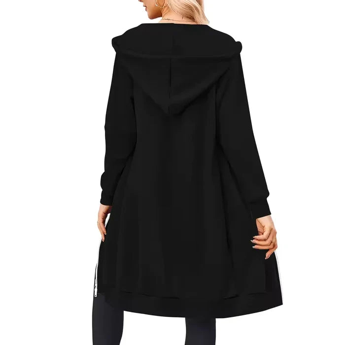 SoftHood™ • Lange Damenjacke mit Kapuze für Wärme und Komfort