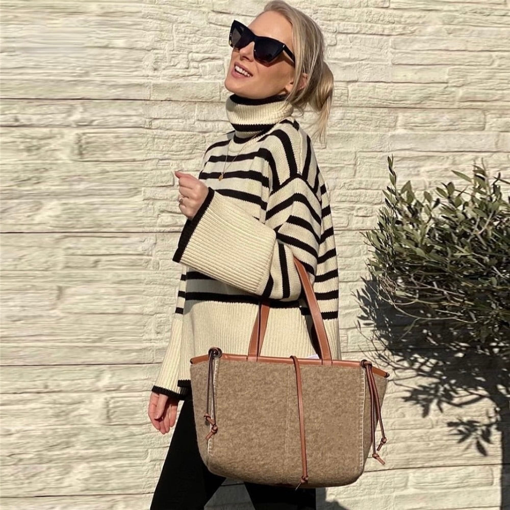 Weicher Rollkragenpullover mit Strukturstrick | Colosy