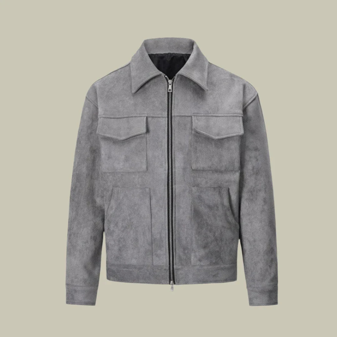 Übergroße Wildlederjacke für Herren | Colosy