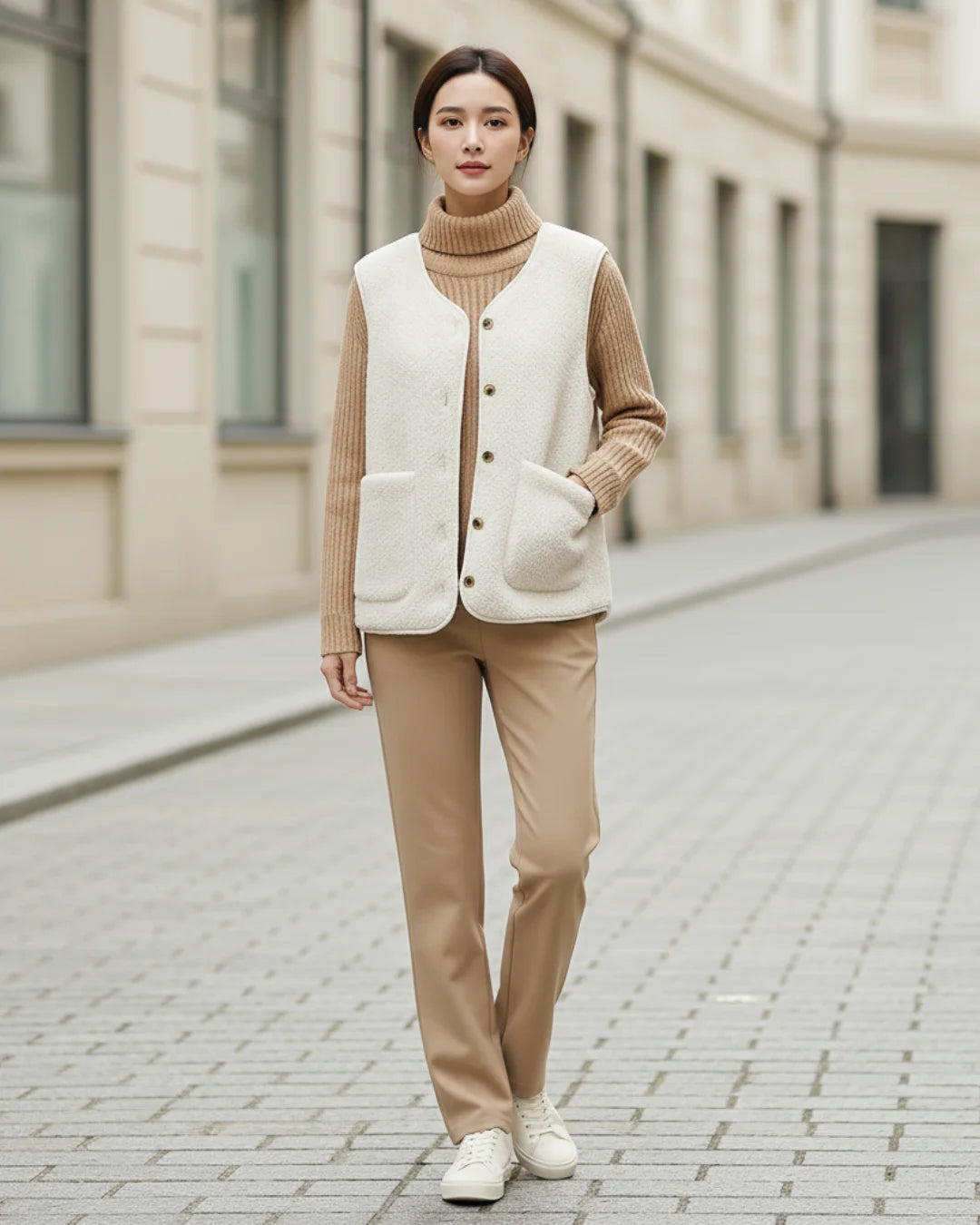 Solene™ – Parijs wollen vest voor moeiteloze elegantie