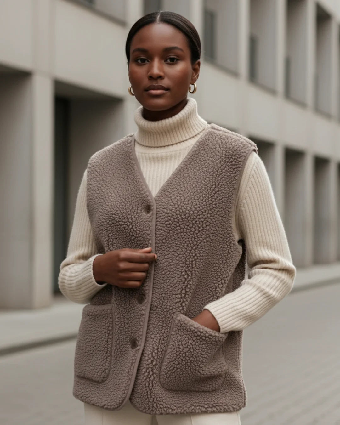 Solene™ – Parijs wollen vest voor moeiteloze elegantie