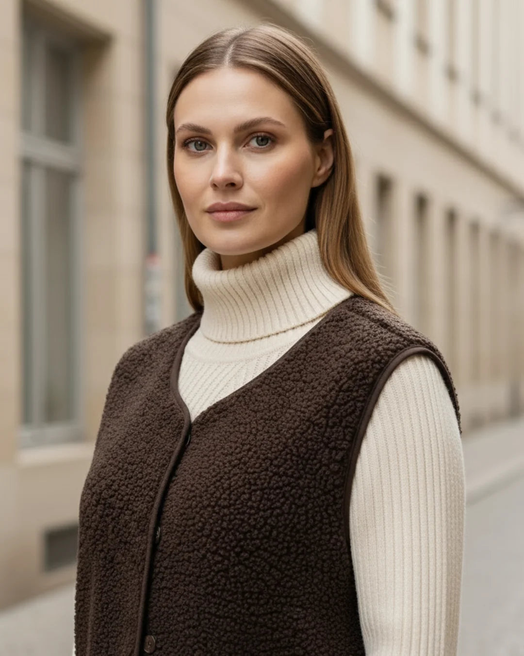Solene™ – Parijs wollen vest voor moeiteloze elegantie