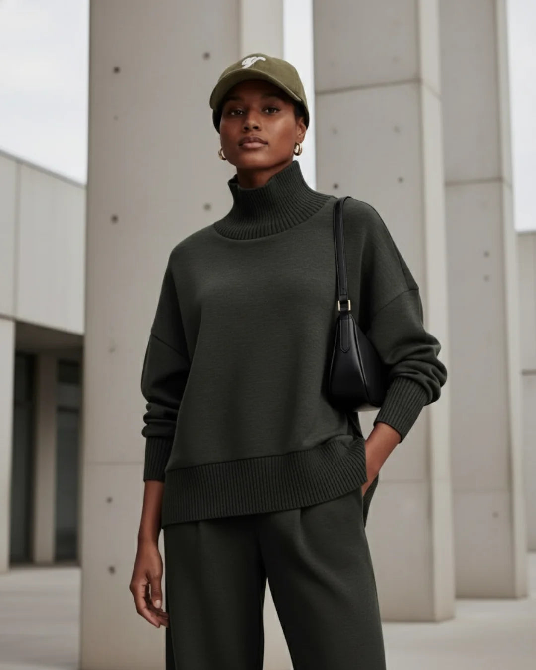 Elyse™ – Tricotset met rolkraag