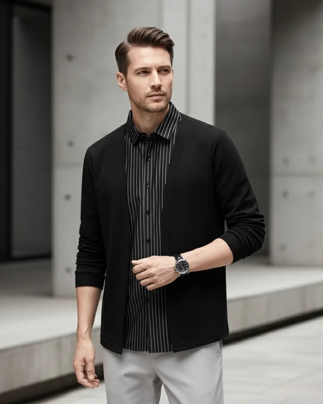 Gianluigi™ – Italiaans 2-in-1-hemd met cardiganpasvorm