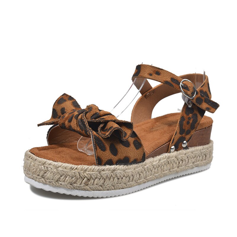 Sandale Damen Keilabsatz Leopard Colosy
